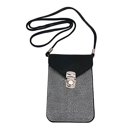 Black Rhinestone Cellphone Wallet