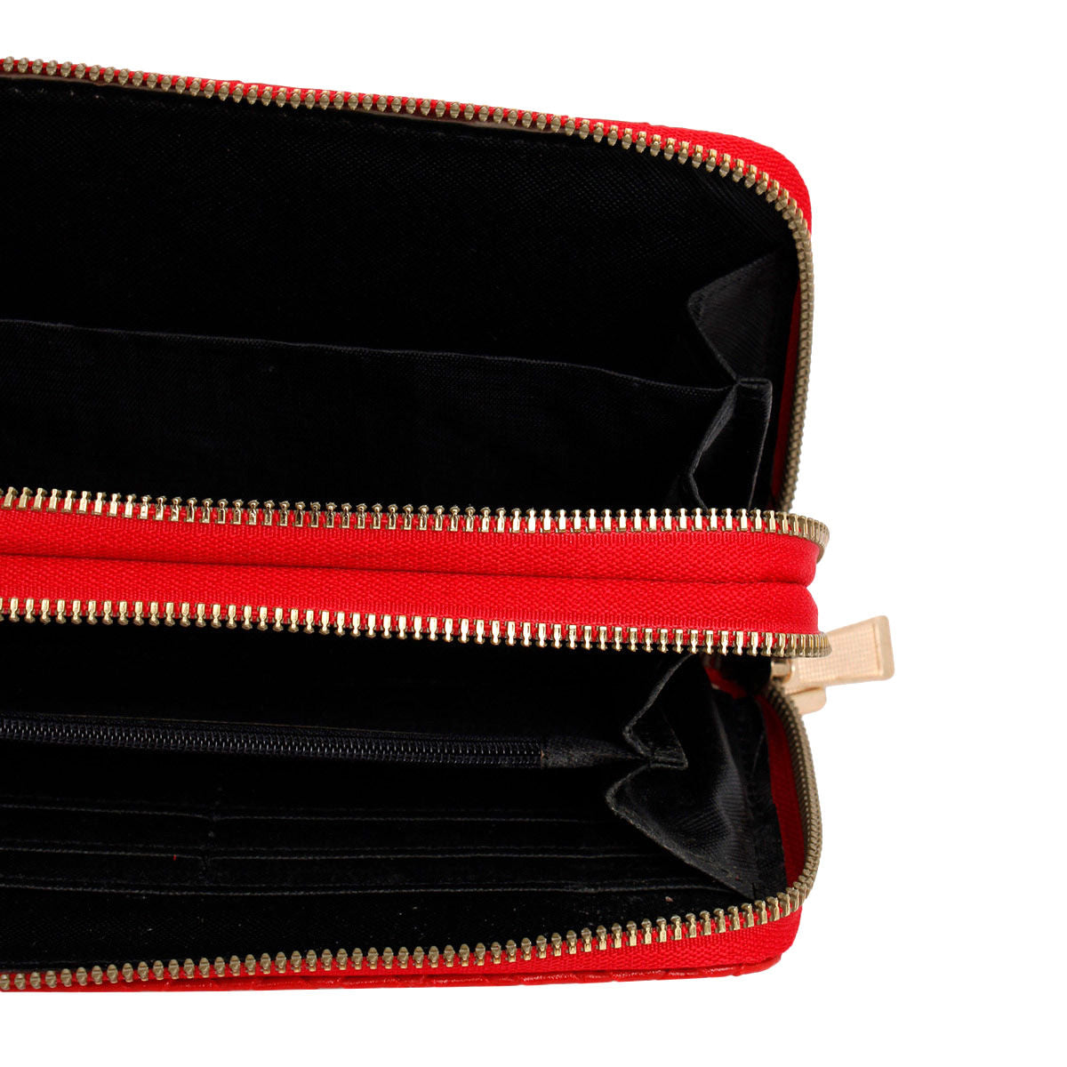 Zipper Wallet Red Woven Wristlet for Women