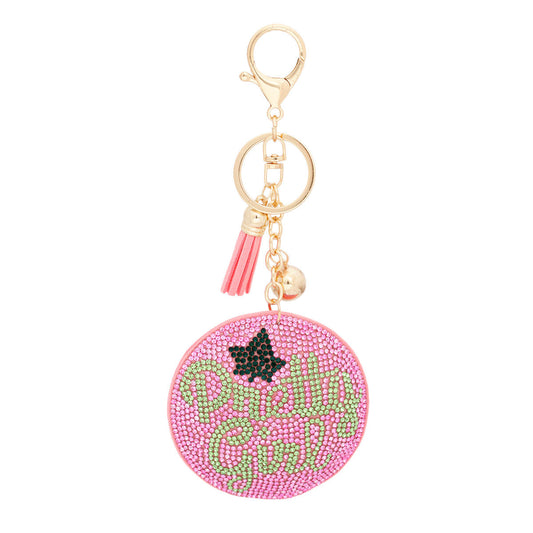 AKA Sorority Pink Pretty Girl Padded Keychain