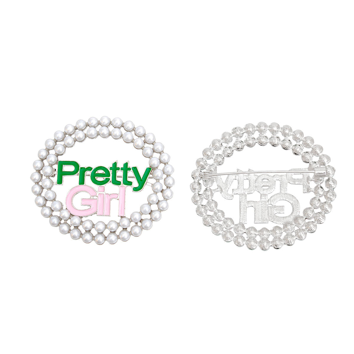 AKA Sorority White  Pearl Pretty Girl Brooch