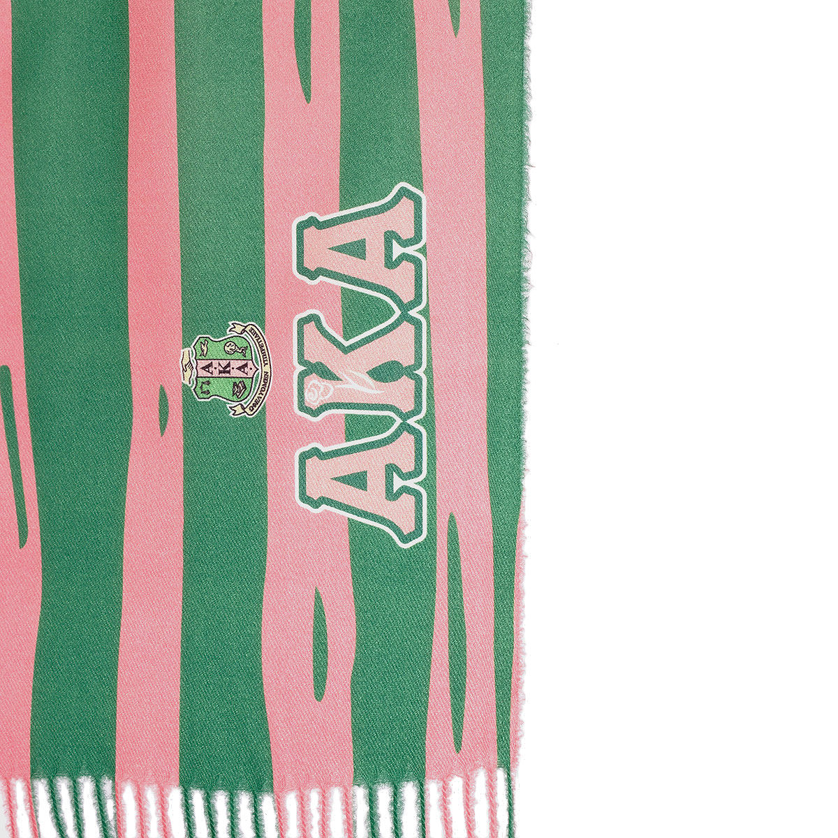 AKA Pink and Green Stripe Fashion Shawl Scarf