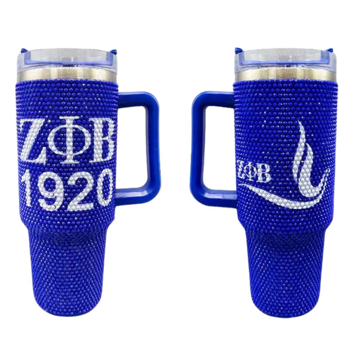 ZPB Sorority Blue Bling 40.5 oz Tumbler Cup