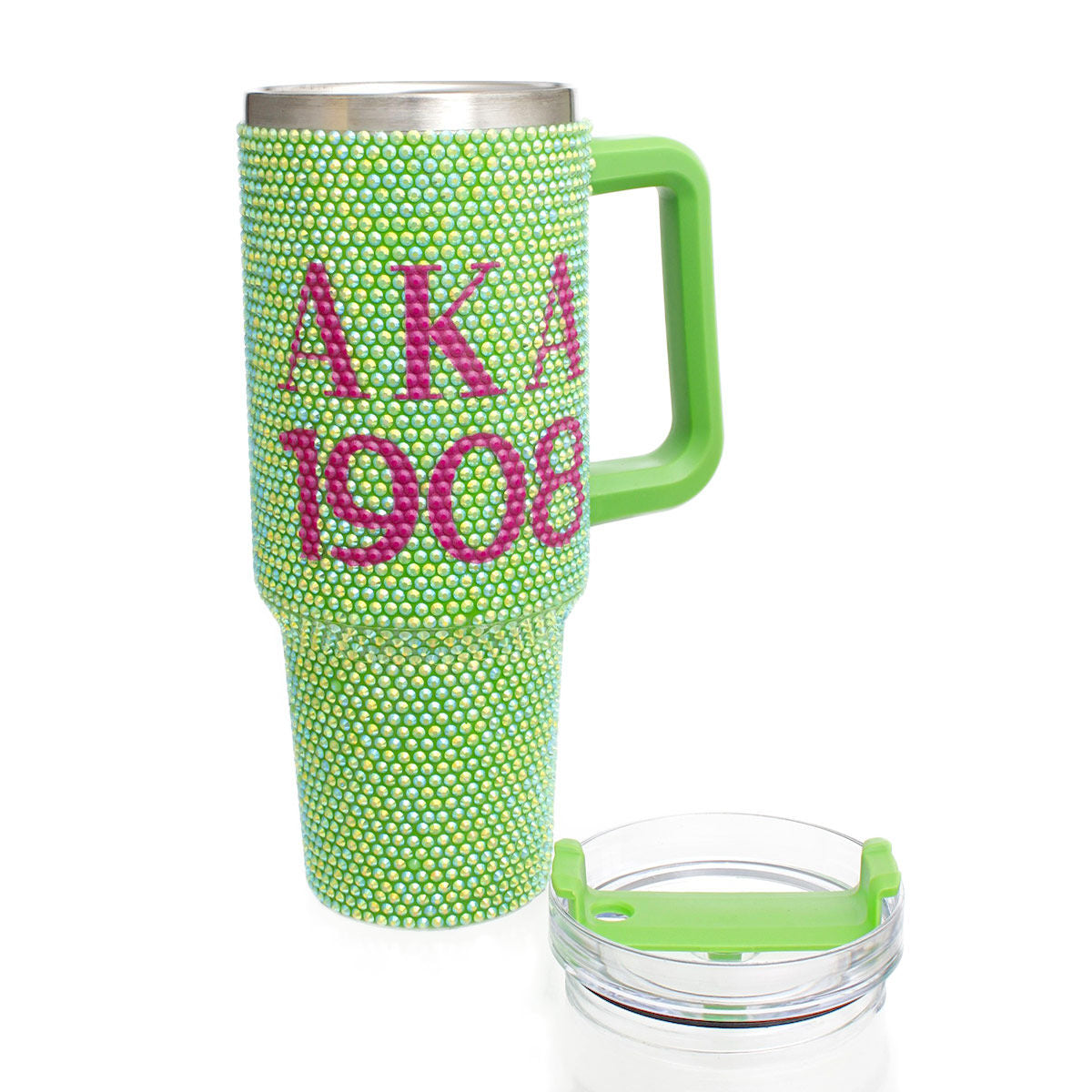 AKA Sorority Green Bling 40.5 oz Tumbler Cup