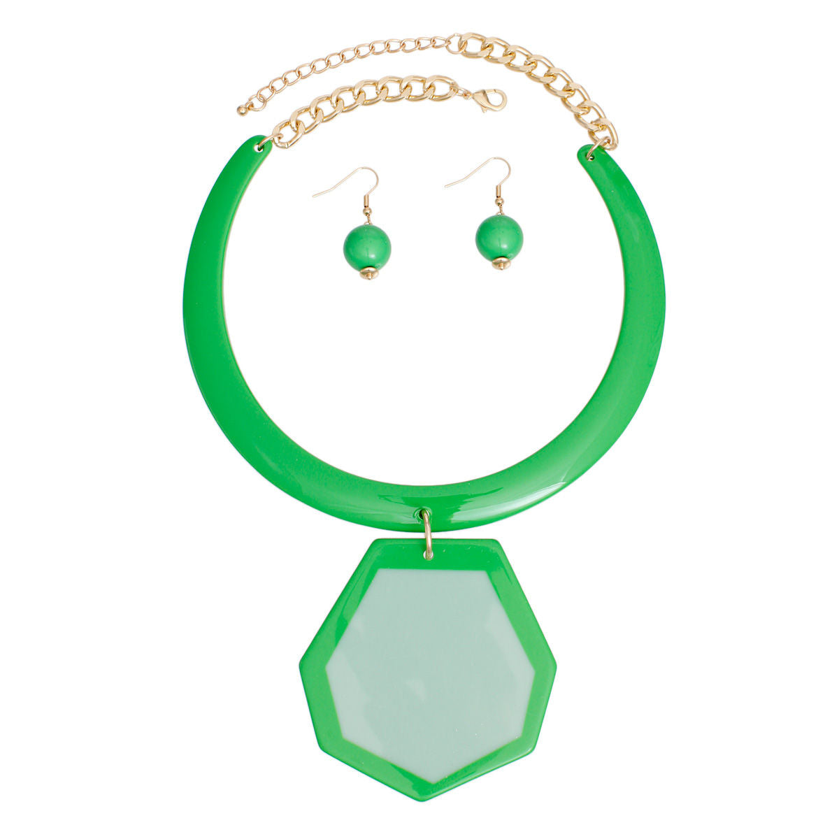 Vintage Vibes: Personalizable Green Geo Pendant