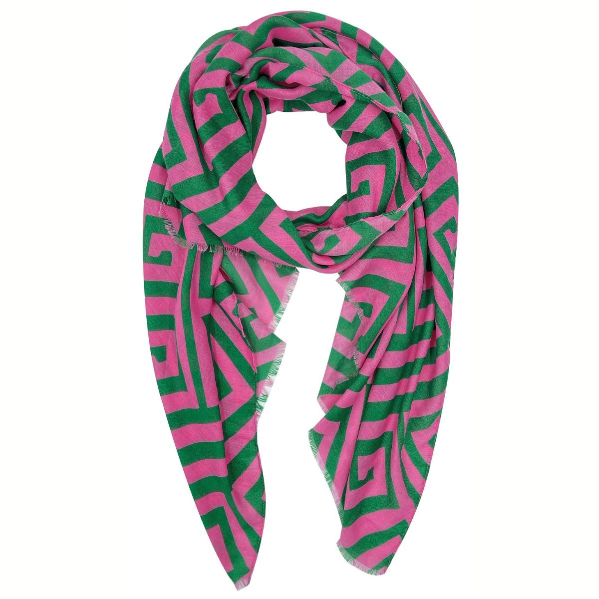 AKA Scarf Wrap Grecian Print Pink Green