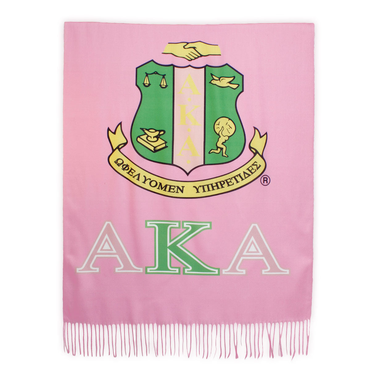 AKA Pink and Green Shield Fashion Shawl Scarf