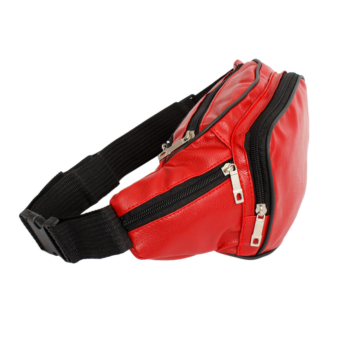 Fanny Pack 80's Red 5 Pocket Waist Bag Women