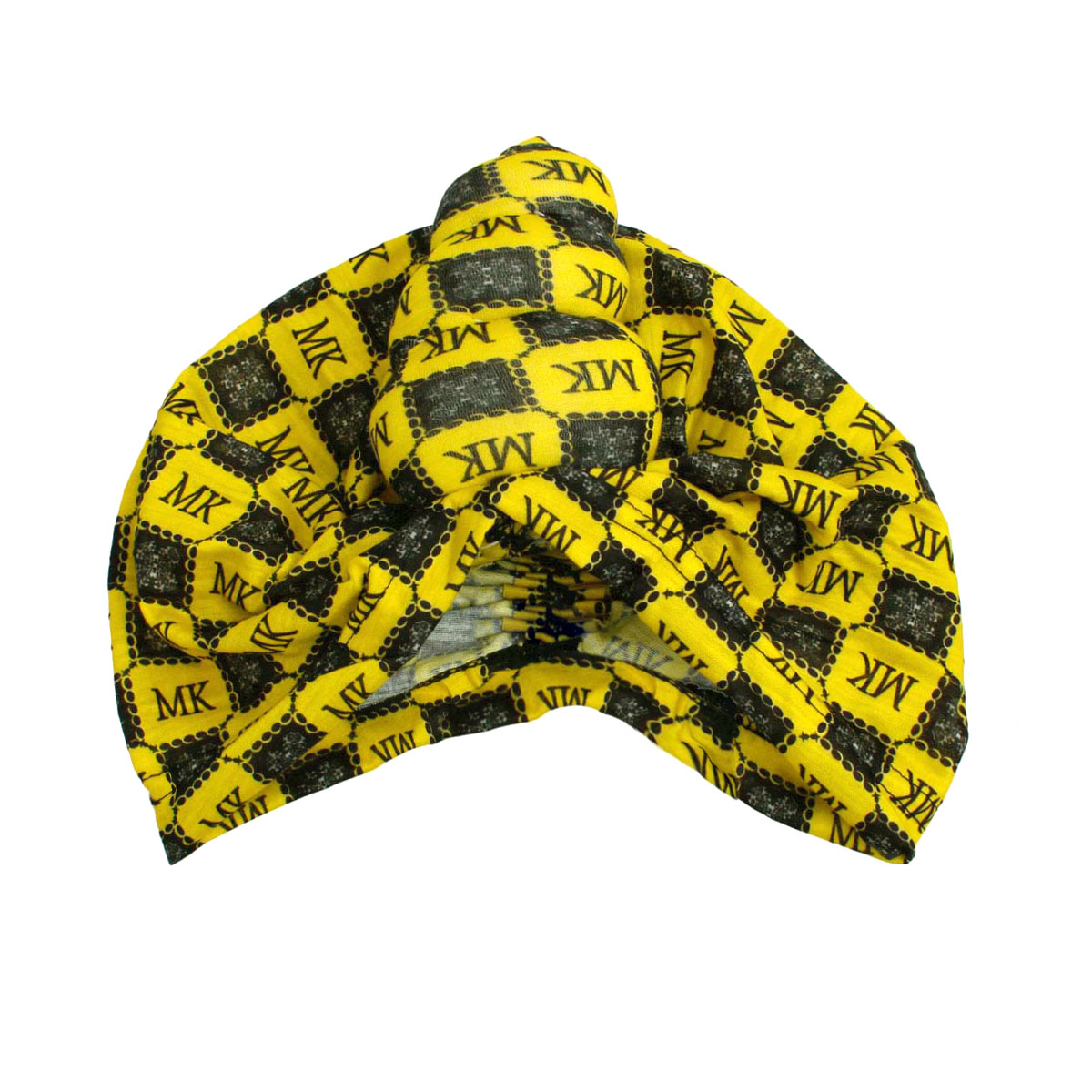 Yellow MK Tall Twist Knot Turban