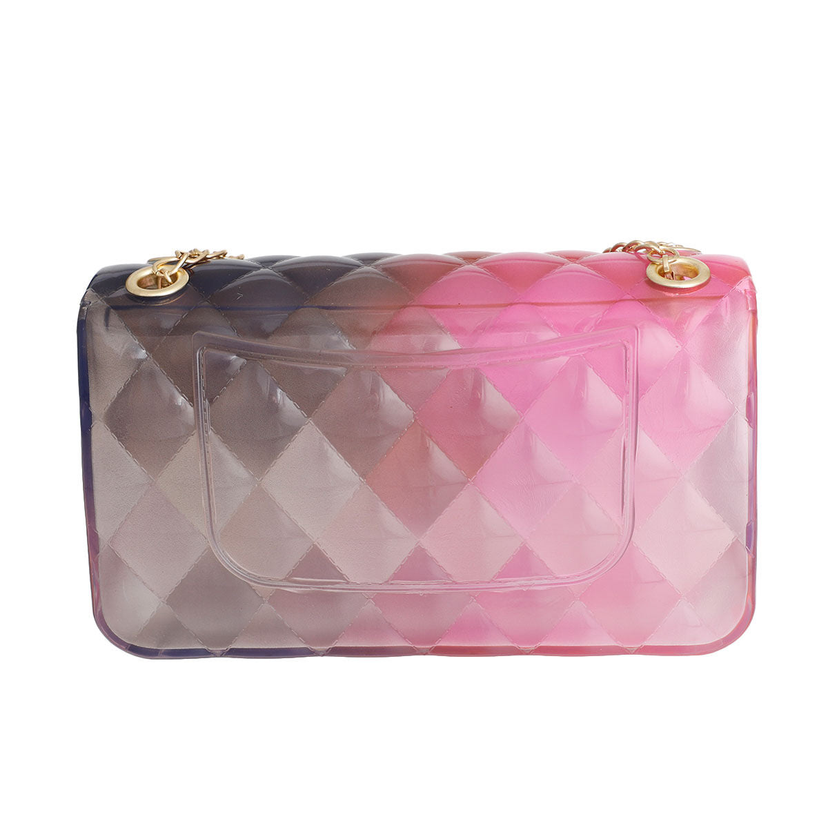 Black Pink Quilted Flap Mini Jelly Bag