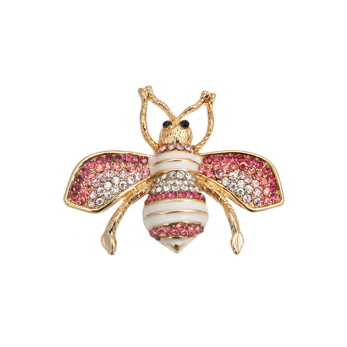 Pink Rhinestone Bee Brooch