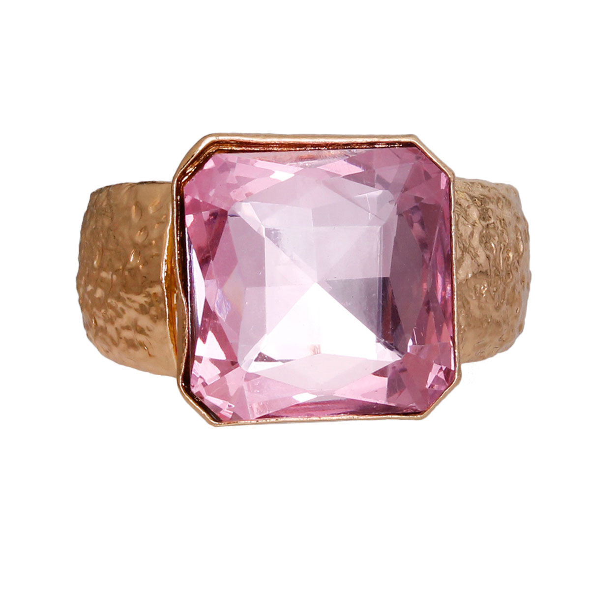 Pink Cushion Cut Crystal Cuff