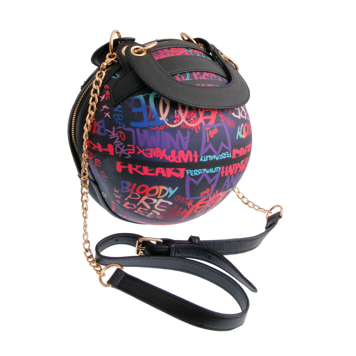 Purple Graffiti Basketball Handbag