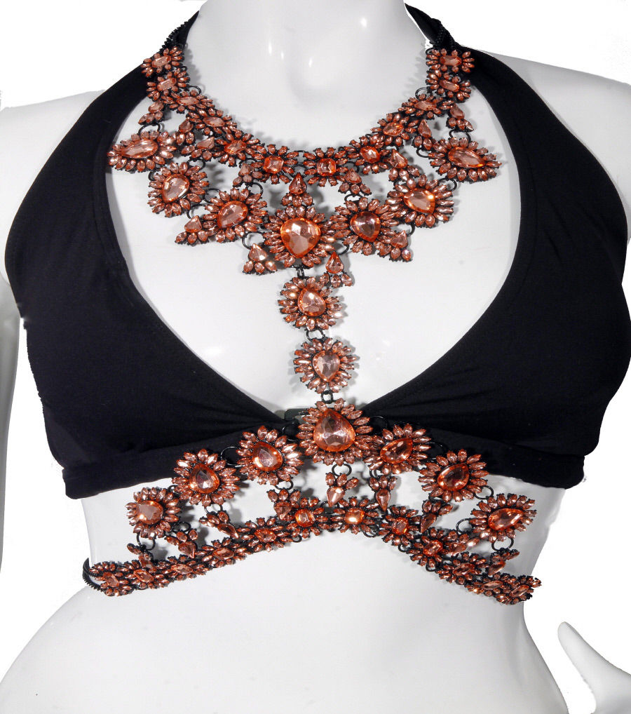 Rose Gold Black Body Chain