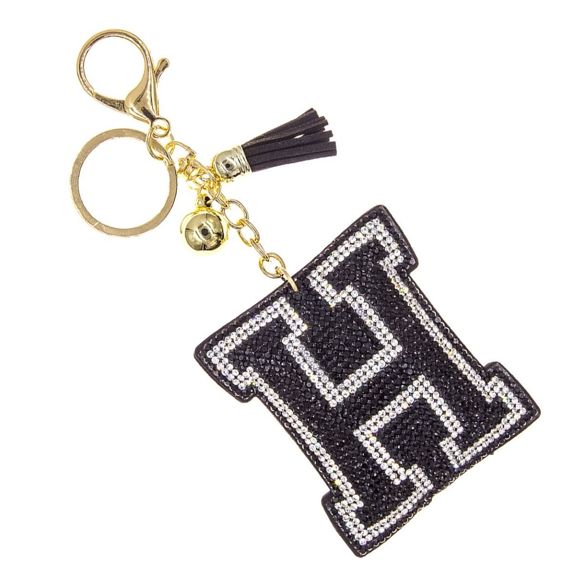 H Black Keychain Bag Charm