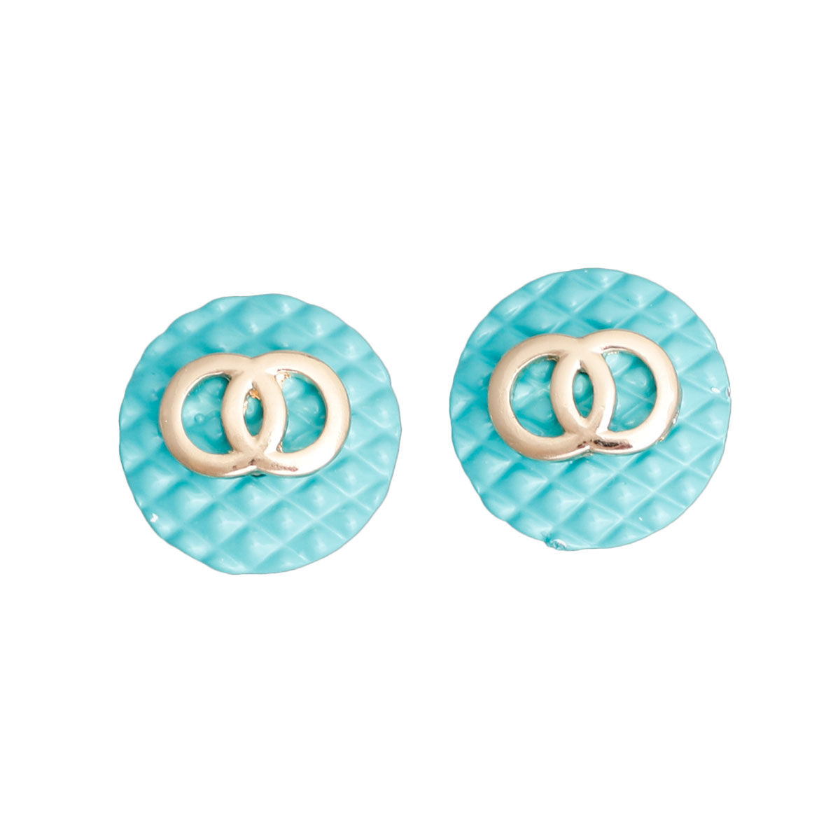 Sea Green Designer Style Quilted Studs