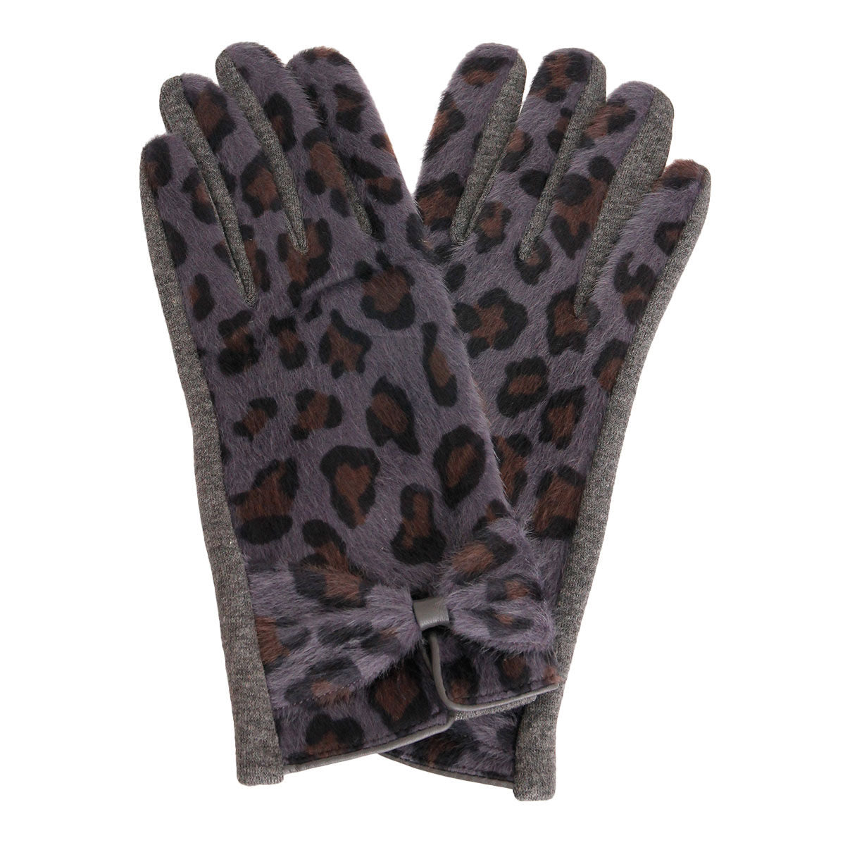 Gray Leopard Ribbon Smart Gloves