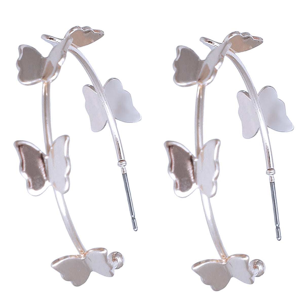 Silver Butterfly Open Hoops