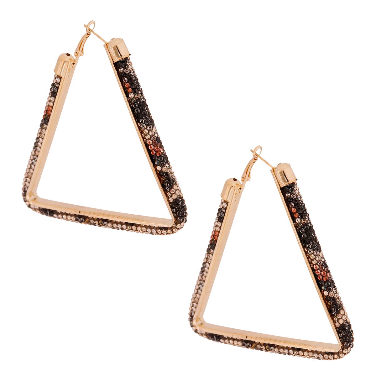 Triangle Tube Leopard Hoops