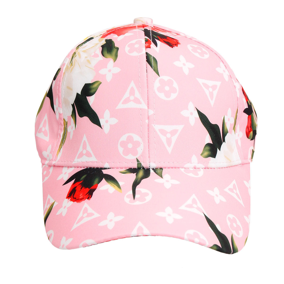 Pink LV Monogram Flower Cap