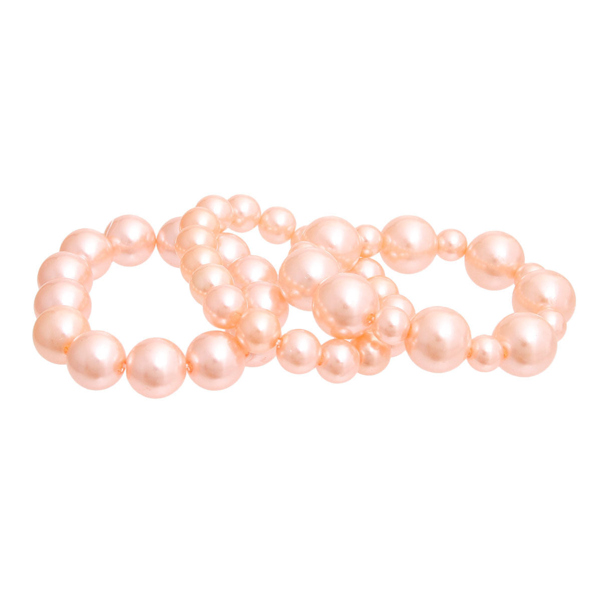 Peach Pearl 3 Pcs Bracelets