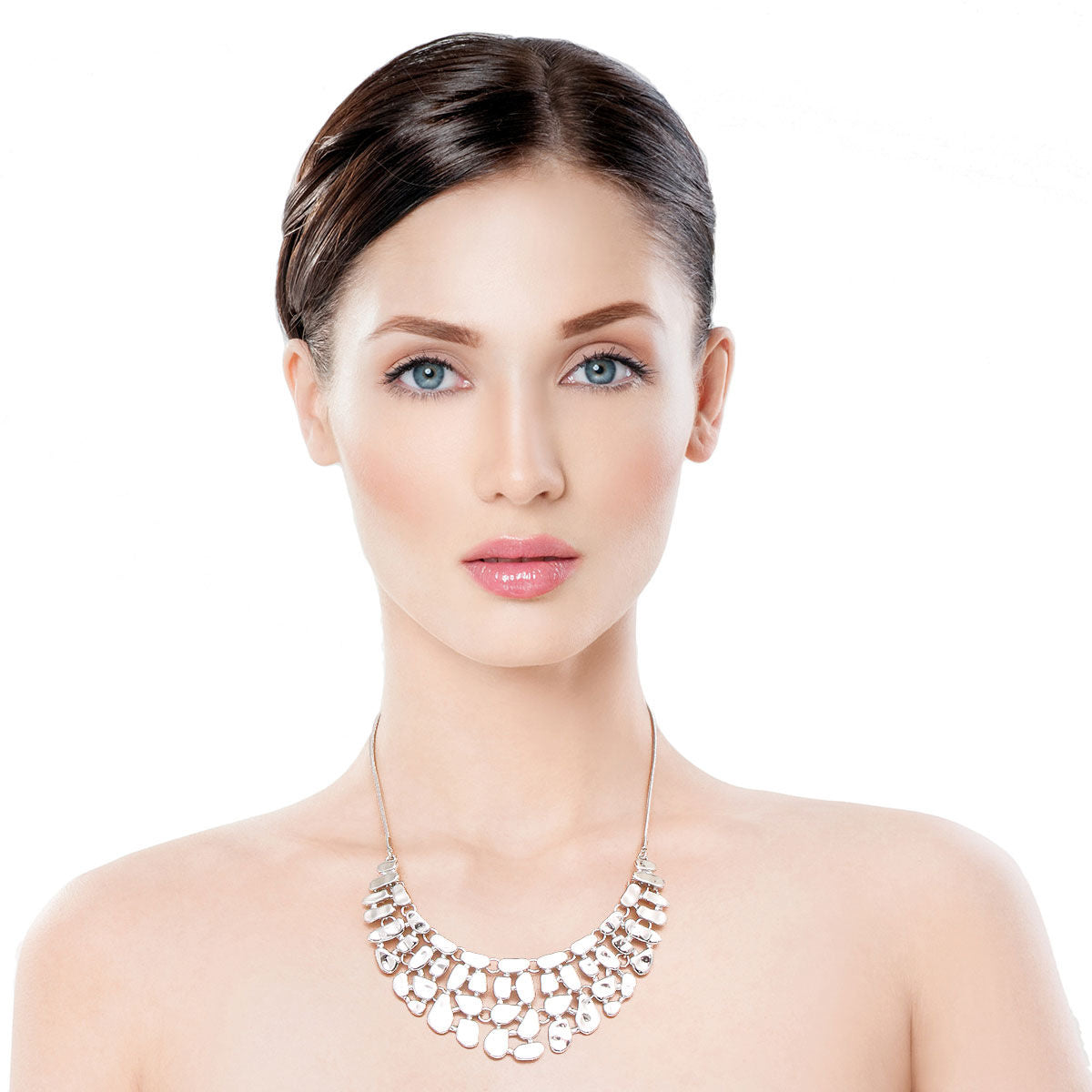 Silver Metal Link Collar Set