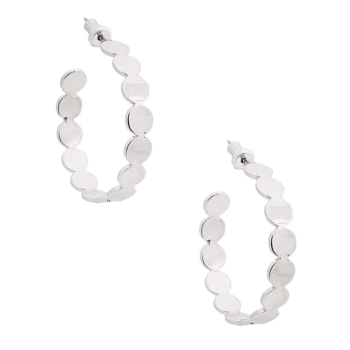 Silver Metal Circle Hoops