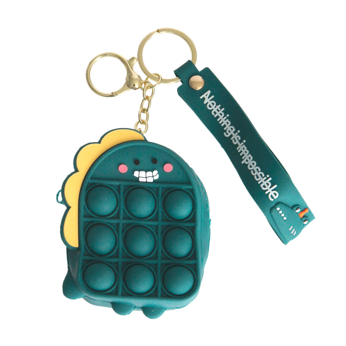 Teal Dino Bubble Pop Keychain