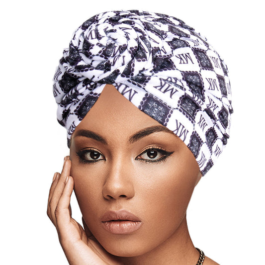 White MK Twist Knot Turban