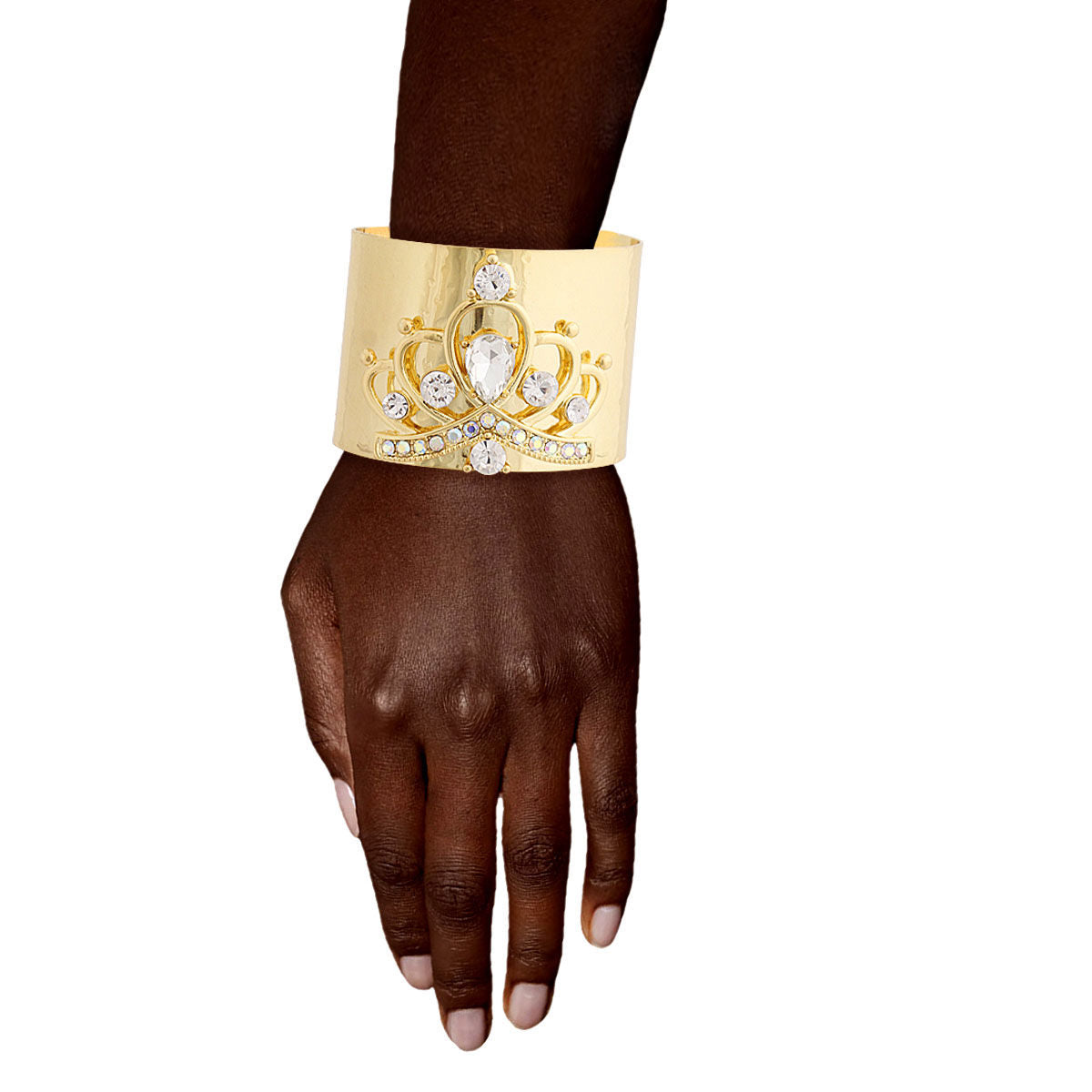 Gold Crystal Crown Cuff