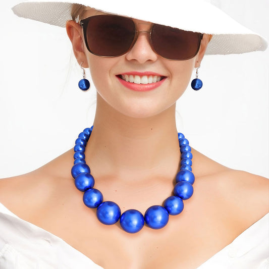 Royal Blue Graduated Bubble Gum Pearls