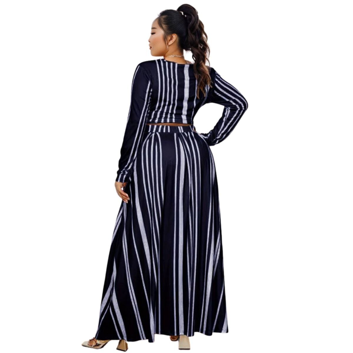 2XL Navy Stripe Outfit Set