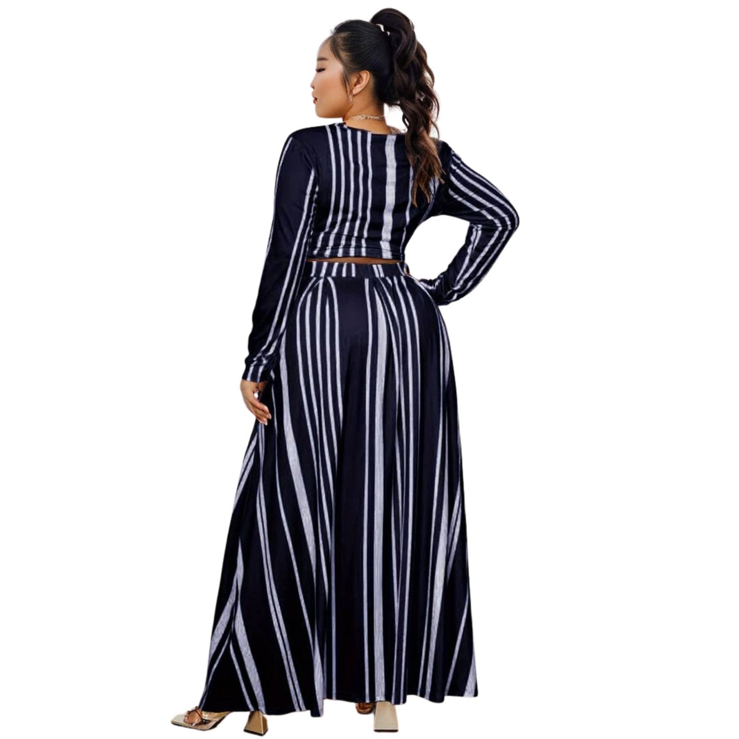 1XL Navy Stripe Outfit Set