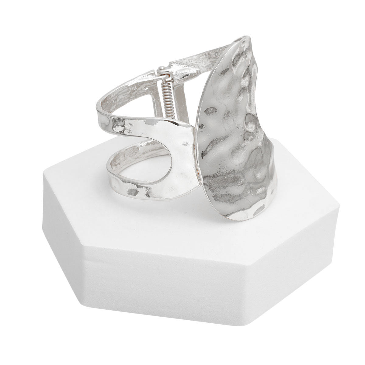 Silver Hammered Metal Wrap Cuff