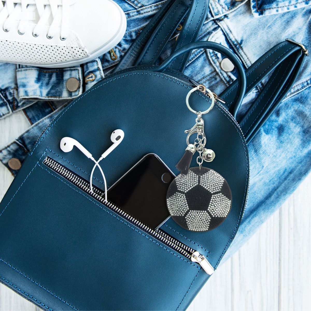 Soccer Ball Keychain Bag Charm