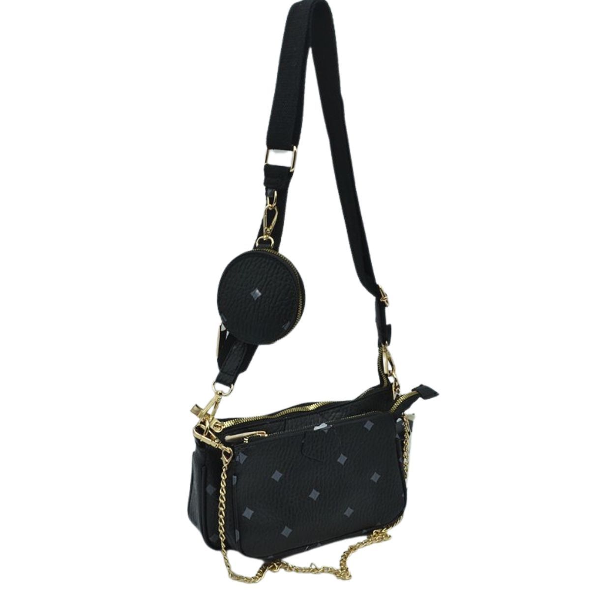 Black Designer Dupe Pochette Set