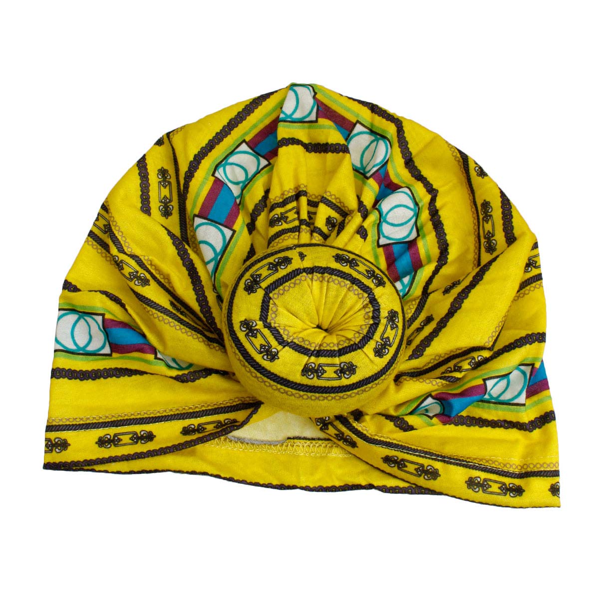 Yellow Infinity Ring Donut Knot Turban