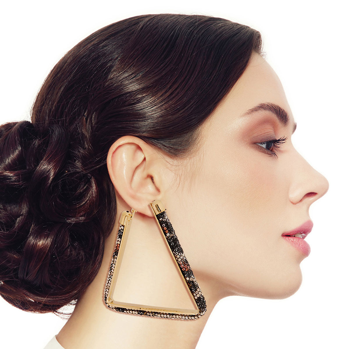 Triangle Tube Leopard Hoops