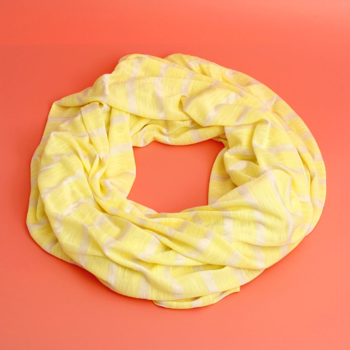 Yellow Striped Infinity Scarf