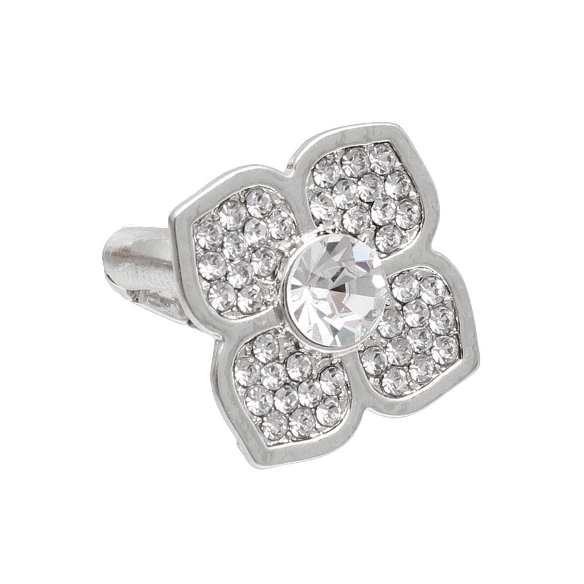 Silver Luxury French Designer Flower Ring