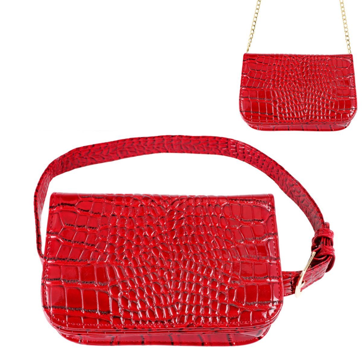 Red Croc Belt Bag