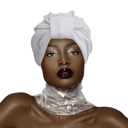 White Shimmering Metallic Turban