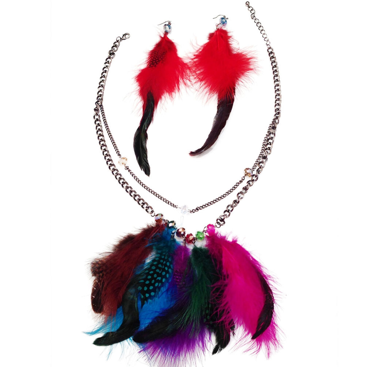 1pc Assorted Color Feather Necklace