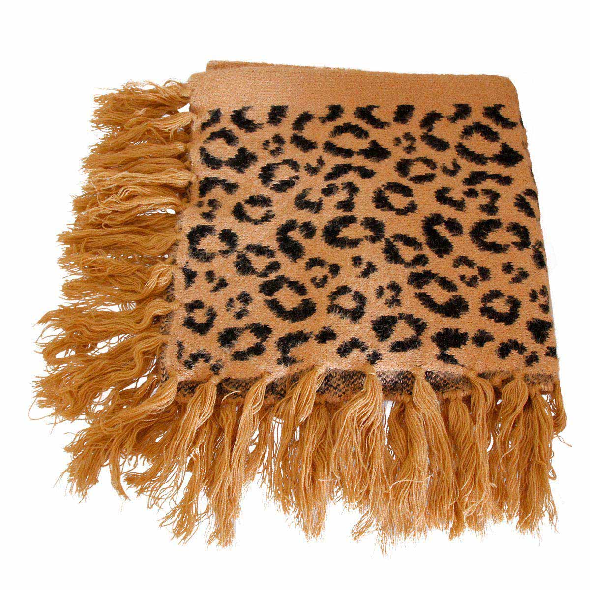 Beige Leopard Eyelash Poncho