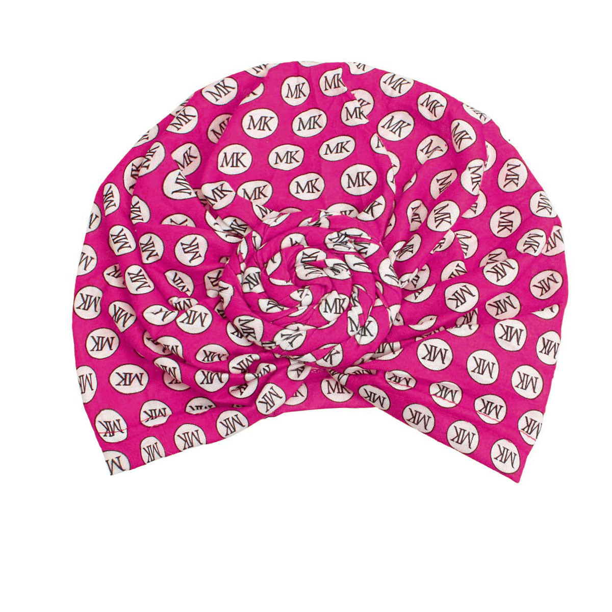 Pink MK Circle Twist Knot Turban