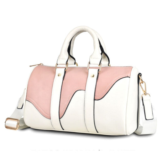 Dripping White Mini Duffel Handbag