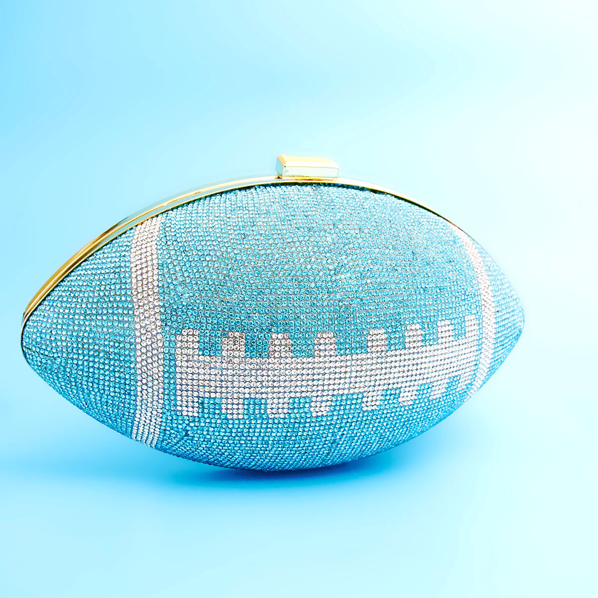 Turquoise Bling Football Clutch