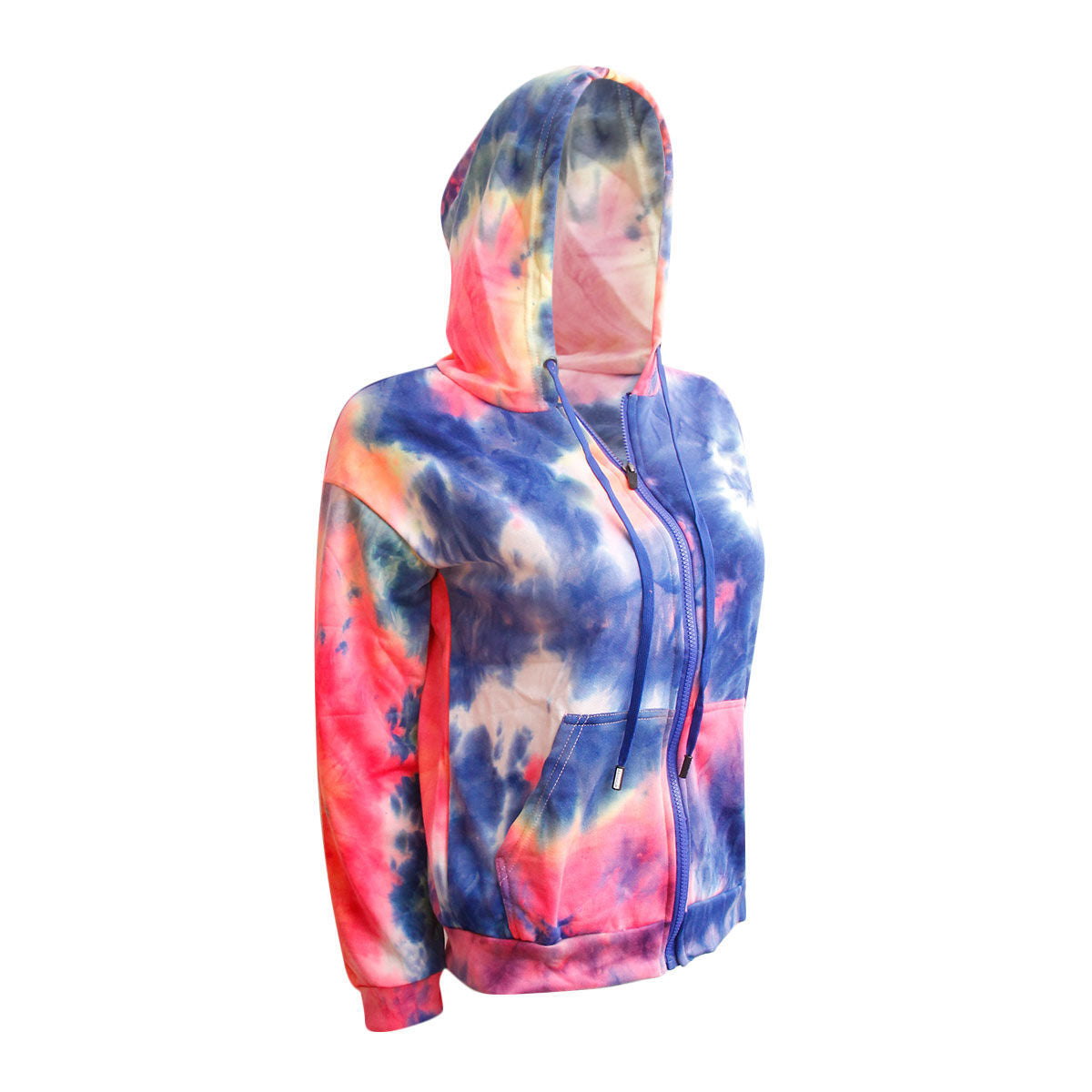 Small Pink Tie Dye Zip Hoodie