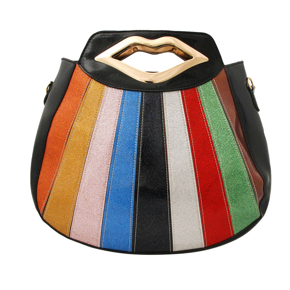 Retro Glitter Stripe Handbag