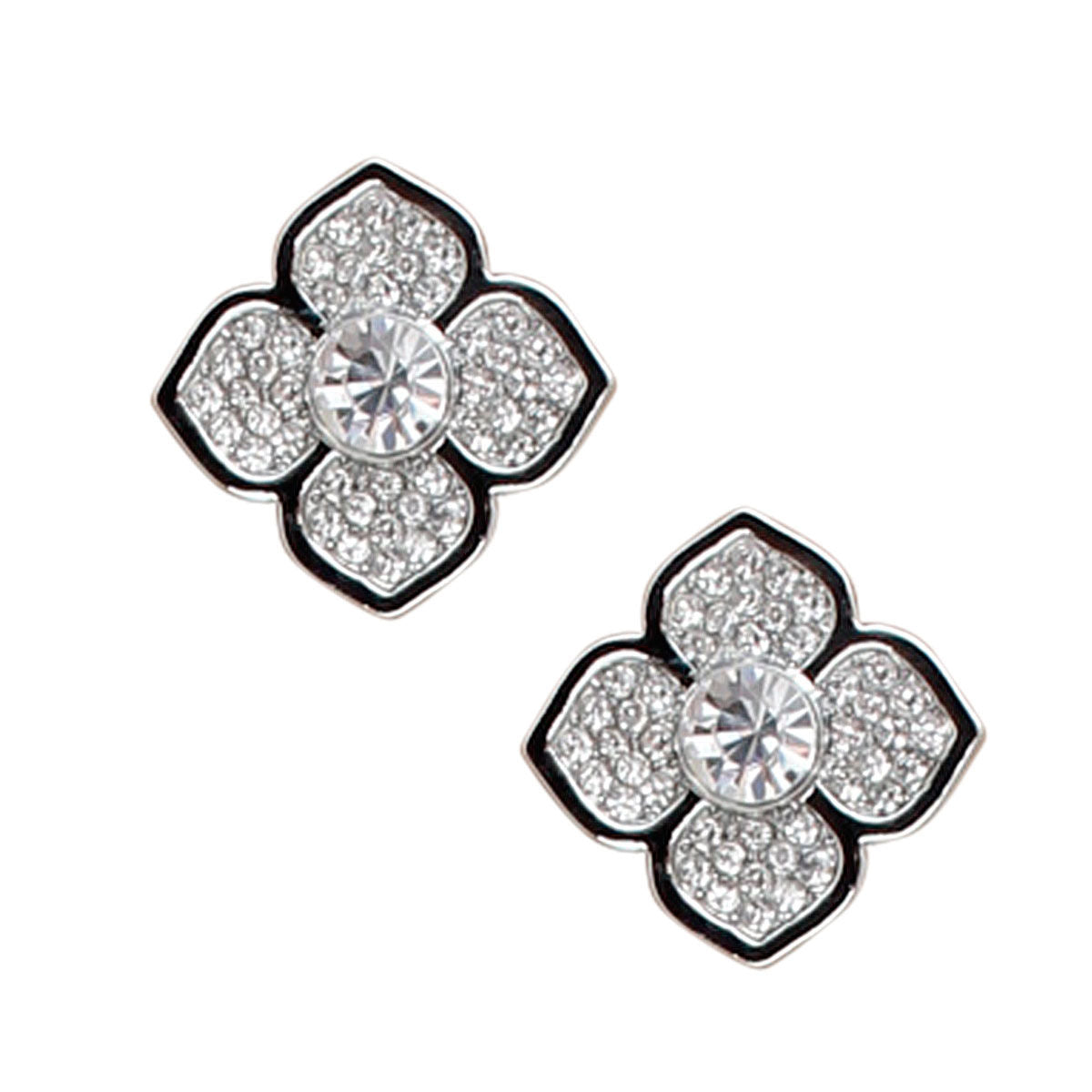 Silver Luxury French Designer Flower Studs