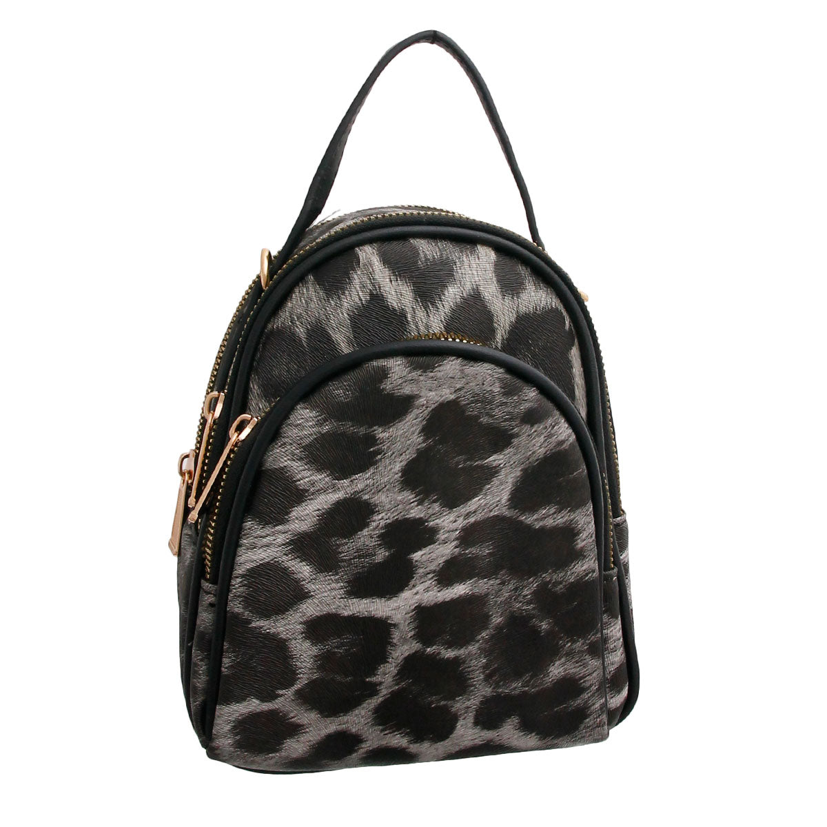 Black and White Leopard Mini Backpack